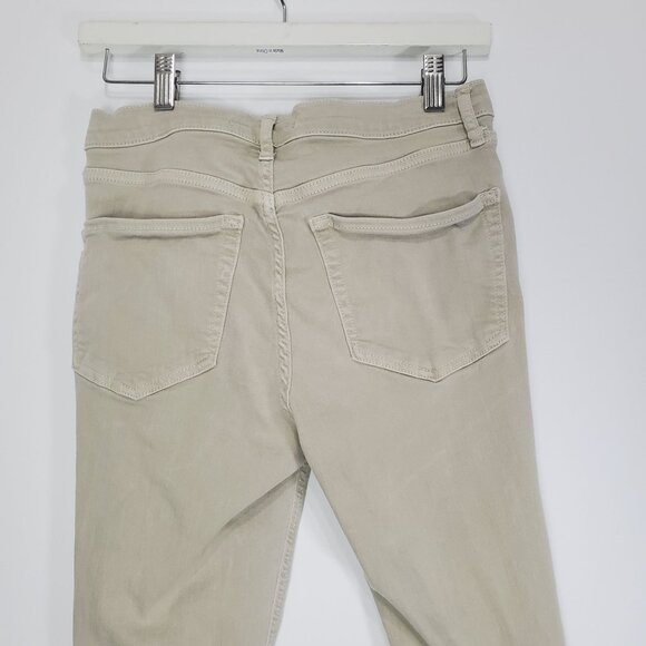 FREE PEOPLE‎ Womens Jeans SZ 27R Midrise Khaki Busted Knee Skinny Stretchy Boho - Picture 12 of 13